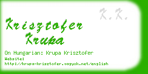 krisztofer krupa business card